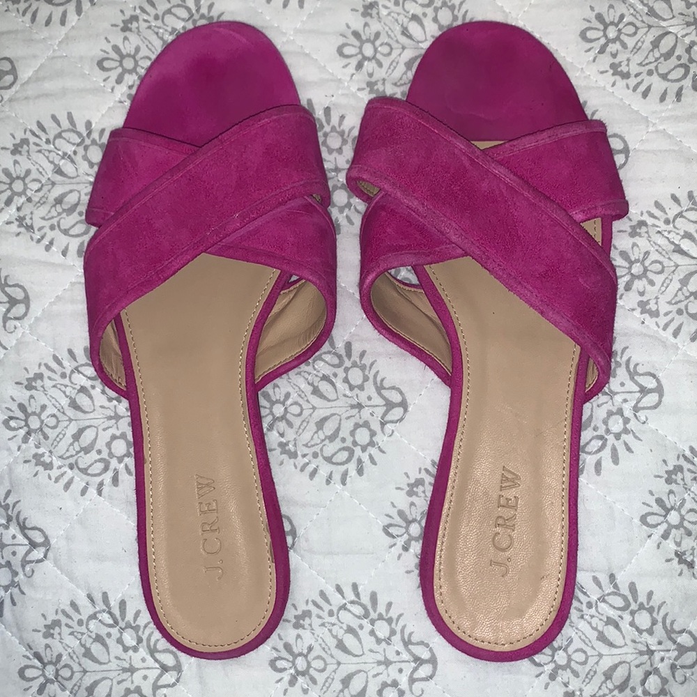 J Crew hot pink sandals